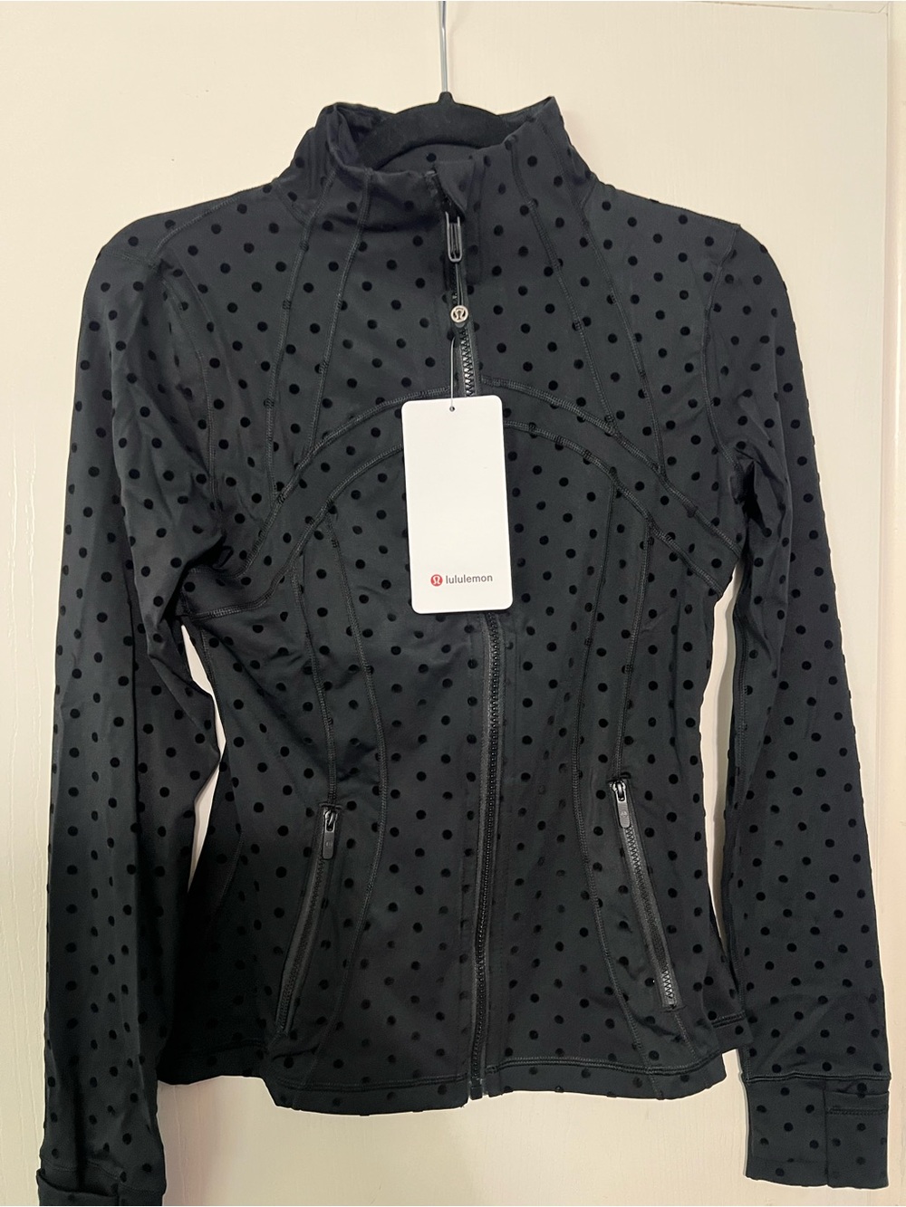 lululemon athletica Black Polka Dot Bomber Jacket